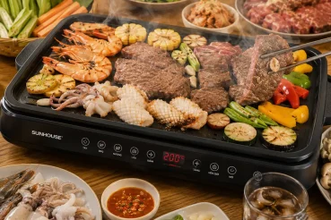 Bếp điện nướng dùng để nướng thịt, hải sản và rau củ tại nhà