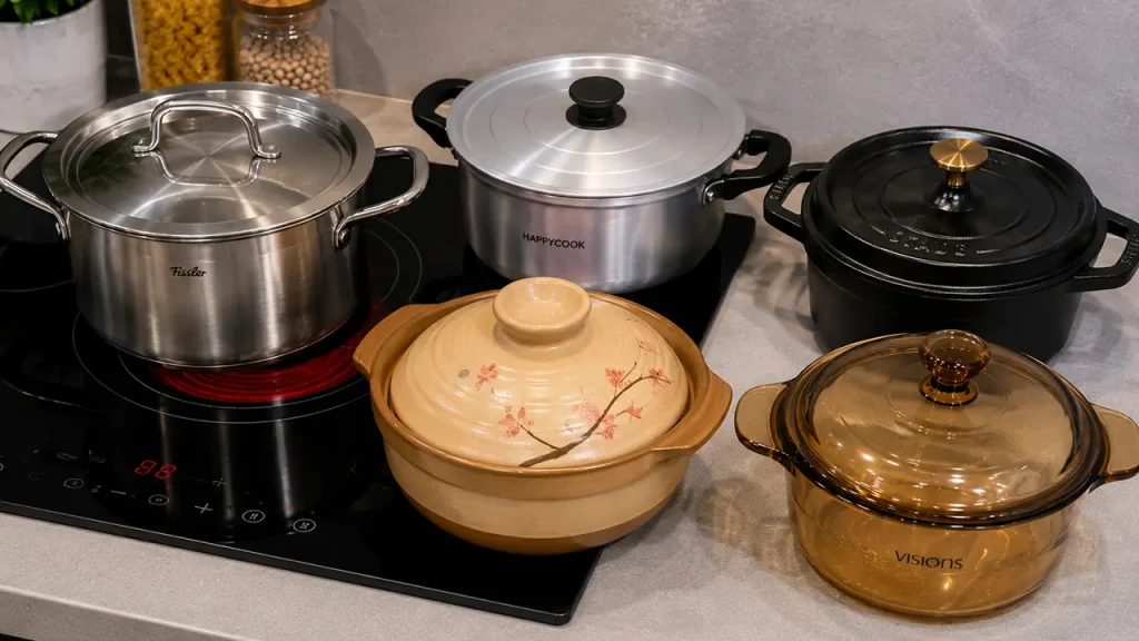 Các loại nồi phù hợp khi sử dụng bếp điện