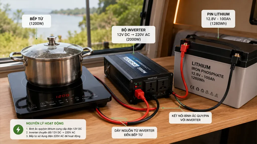 Inverter chuyển đổi điện cho bếp từ