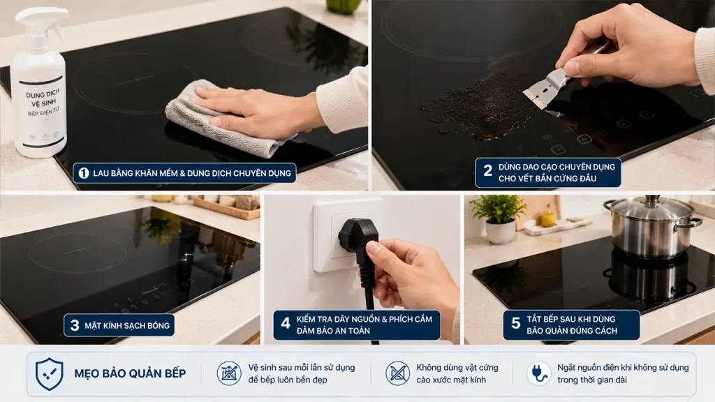 Các loại nồi sử dụng cho vùng nấu từ và vùng nấu hồng ngoại của bếp điện từ