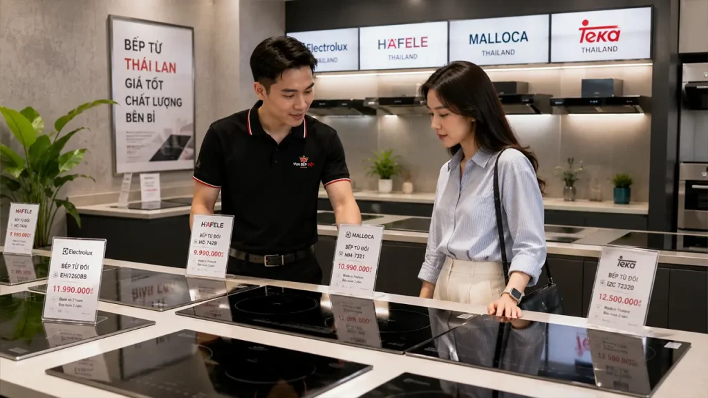 Khách hàng chọn mua bếp từ Thái Lan