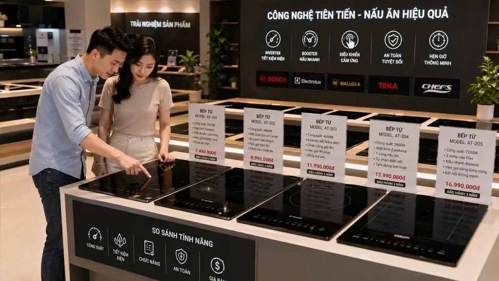 So sánh các loại bếp từ