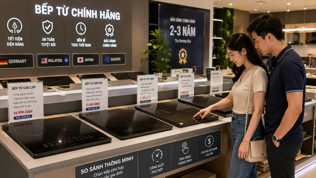 So sánh các mẫu bếp từ