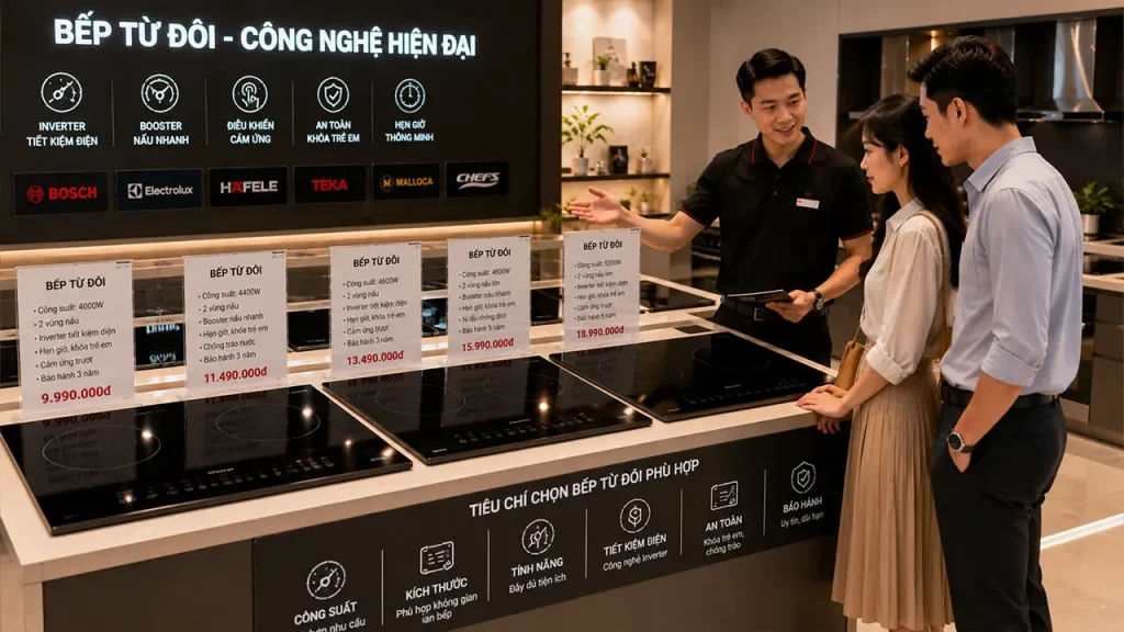 Tư vấn chọn mua bếp từ đôi