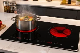 Bếp điện hồng ngoại với mặt kính ceramic hiện đại