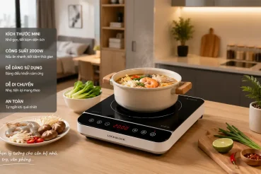 Bếp điện mini nhỏ gọn sử dụng trong căn bếp hiện đại