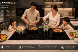 Bếp từ 4 vùng nấu hiện đại cho gia đình đông người