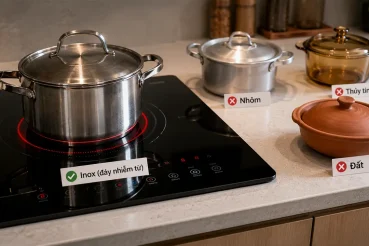 Bếp từ sử dụng nồi có đáy nhiễm từ