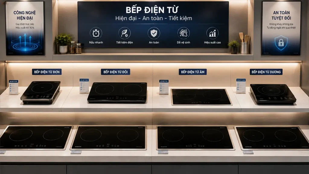 So sánh bếp điện từ với bếp gas và bếp hồng ngoại
