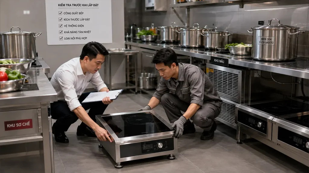 Kiểm tra và lựa chọn bếp từ công nghiệp cho nhà hàng