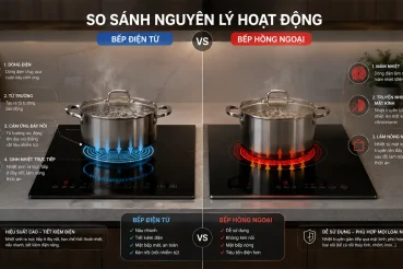 So sánh nguyên lý hoạt động của bếp điện từ và bếp hồng ngoại